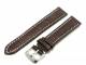 Uhrenarmband 22mm dunkelbraun Alligator robust helle Kontrastnaht (Schlie�enansto� 20 mm)