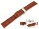 TOP: Uhrenarmband 18mm rostbraun Alligator-Pr�gung mit Butterfly-Faltschlie�e