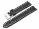 Uhrenarmband XL 22mm schwarz Alligator robust helle Kontrastnaht (Schlie�enansto� 20 mm)