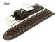 Uhrenarmband 22mm dunkelbraun glatt helle Naht von Fluco