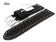 Uhrenarmband 26mm schwarz glatt helle Naht von Fluco