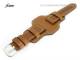 Uhrenarmband 24mm braun Fliegerbandoptik robust helle Naht mit asymmetrischer Lederunterlage