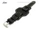 Uhrenarmband 24mm schwarz Fliegerbandoptik robust helle Naht mit asymmetrischer Lederunterlage