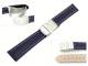 Uhrenarmband 24mm dunkelblau Faltschlie�e glatt wei�e Naht (Schlie�enansto� 22 mm)