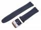 Uhrenarmband f�r Swatch 17mm dunkelblau Leder genarbt helle Naht
