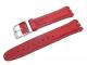 Uhrenarmband f�r Swatch 17mm rot Leder genarbt helle Naht