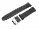 Uhrenarmband f�r Swatch 17mm schwarz Leder genarbt helle Naht