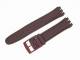 Uhrenarmband f�r Swatch 17mm dunkelbraun Synthetik/Leder glatt