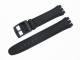 Uhrenarmband f�r Swatch 17mm schwarz Synthetik/Leder glatt