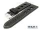Uhrenarmband 20mm schwarz Racing-Look helle Naht