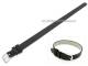 Uhrenarmband 12mm schwarz glatt Leder-Durchzugsband (Schlie�enansto� 12 mm)