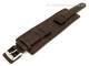 Uhrenarmband 24mm dunkelbraun glatte Oberfl�che mit Lederunterlage (Schlie�enansto� 22 mm)
