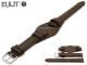 Uhrenarmband 18mm dunkelbraun EULIT mit Lederunterlage