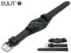 Uhrenarmband 18mm schwarz EULIT mit Lederunterlage