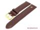 Uhrenarmband 18mm dunkelbraun glatte Oberfl�che mit Logo gold Original Marburger
