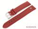 Uhrenarmband 18mm rot glatte Oberfl�che mit Logo silber Original Marburger