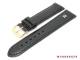Uhrenarmband 16mm schwarz glatte Oberfl�che mit Logo gold Original Marburger
