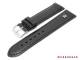 Uhrenarmband 18mm schwarz glatte Oberfl�che mit Logo silber Original Marburger