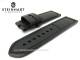 Uhrenarmband STEINHART 24mm schwarz Juchtenleder glatt abgen�ht (Schlie�enansto� 24 mm)