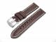 Uhrenarmband 22mm dunkelbraun wei�e Doppelnaht (Schlie�enansto� 20 mm)