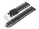 Uhrenarmband 24mm schwarz wei�e Doppelnaht (Schlie�enansto� 22 mm)