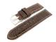 Uhrenarmband XL 22mm dunkelbraun Alligator-Pr�gung wei�e Naht