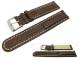 Uhrenarmband 24mm dunkelbraun Teju-Pr�gung Wulst wei�e Naht (Schlie�enansto� 22 mm)