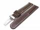 Uhrenarmband 24mm dunkelbraun Kippfaltschlie�e Teju wei�e Naht (Schlie�enansto� 22 mm)