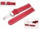 Uhrenarmband 22mm rot Kippfaltschlie�e Teju wei�e Naht (Schlie�enansto� 20 mm)