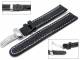 Uhrenarmband 22mm schwarz Kippfaltschlie�e Teju-Pr�gung wei�e Naht (Schlie�enansto� 20 mm)