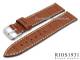 Uhrarmband 18mm mittelbraun RIOS Louisiana Alligator-Pr�gung helle Naht (Schlie�enansto� 16 mm)