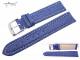 Uhrenarmband XL 20mm blau echt Hai wei�e Naht (Schlie�enansto� 18 mm)