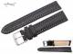 Uhrenarmband XL 20mm schwarz echt Hai wei�e Naht (Schlie�enansto� 18 mm)