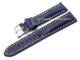 Uhrenarmband 20mm dunkelblau echt Strau� wei�e Naht (Schlie�enansto� 18 mm)