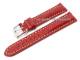 Uhrenarmband 22mm rot echt Strau� wei�e Naht (Schlie�enansto� 20 mm)