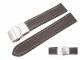 Uhrenarmband 20mm dunkelbraun Faltschlie�e echt Hai wei�e Naht
