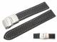 Uhrenarmband 22mm schwarz Faltschlie�e echt Hai wei�e Naht