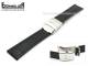 Uhrenarmband 18mm schwarz Faltschlie�e silberfarben Kroko von Eichm�ller