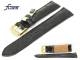 Uhrenarmband XL 20mm schwarz echt Louisiana Alligator von Fluco (Schlie�enansto� 18 mm)
