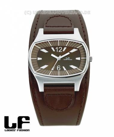 Ersatzarmband Ladies� Fashion 18mm dunkelbraun Leder abgen�ht f�r LF6079 - Bild vergr��ern 