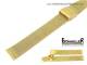 Uhrenarmband 18mm Edelstahl vergoldet Milanaise elegant Schiebeverschluss