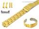 Uhrenarmband 22mm Edelstahl matt Wechselansto� rund/gerade vergoldet