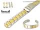 Uhrenarmband 20mm Edelstahl matt Wechselansto� rund/gerade bicolor