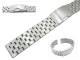 Uhrenarmband 24mm Edelstahl massiv schwere Ausf�hrung fein geb�rstet mit Faltschlie�e mit Dr�cker