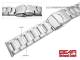 Edelstahl-Uhrenarmband 22mm Massiv-Optik teilweise poliert sportlich von BEAR