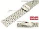 Edelstahl-Uhrenarmband 24mm Massiv-Optik teilpoliert klassisch von BEAR