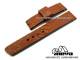 Handgefertigtes Uhrenarmband 24mm hellbraun echt Strau� teilweise abgen�ht (Schlie�enansto� 24 mm)