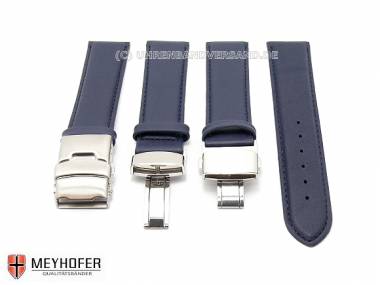 Uhrenband -Stavanger- 19mm dunkelblau von MEYHOFER Faltschlie�e-3 Versionen (Schlie�enansto� 18 mm) - Bild vergr��ern 