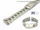 Uhrenband Edelstahl 20-24mm Wechselansto� Massiv-Optik fein geb�rstet mit Lochmuster von Piero Magli