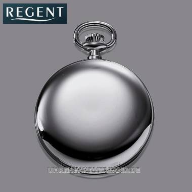Mechanische Savonette-Taschenuhr Geh�use silberfarben Ziffernblatt wei� von Regent (*RG*TU*) - Bild vergr��ern 
